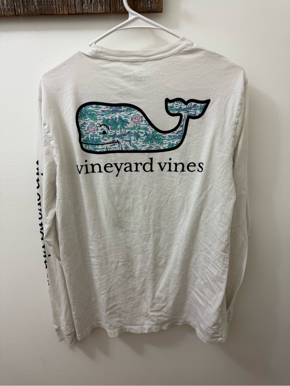 Vineyard Vines White Tee with Teal Logo